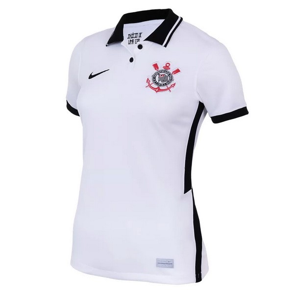 Camiseta Corinthians Paulista Replica Primera Ropa Mujer 2020/21 Blanco